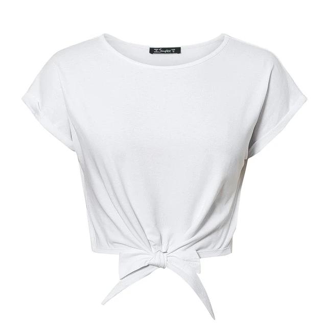Sexy Spring Summer Cotton Elegant Party Club Tied White Solid Top Shirts