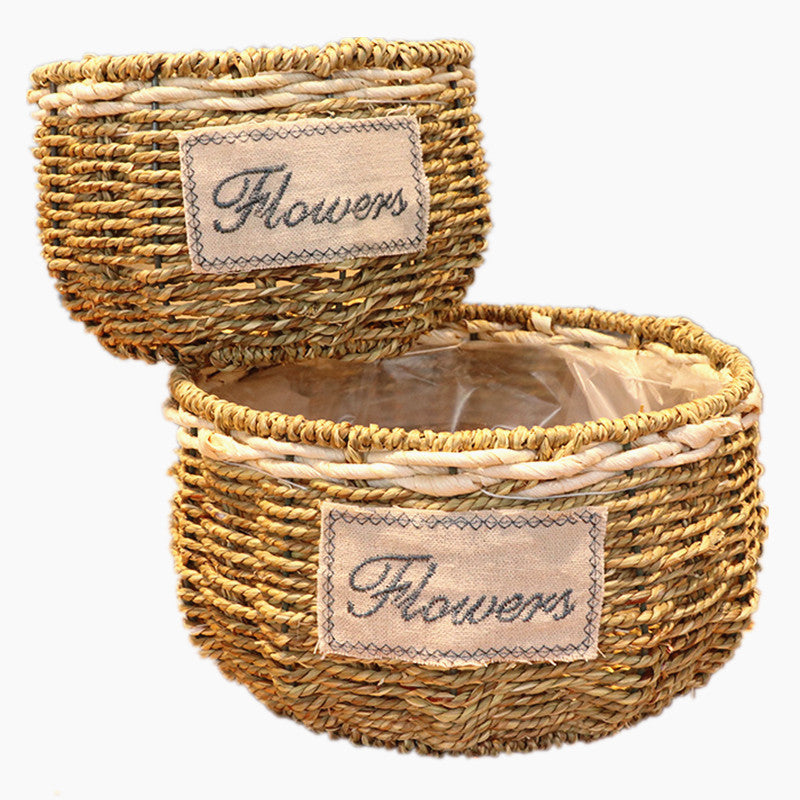 Big Handmade Bamboo Flower Baskets-home accent-wanahavit-H small with big-wanahavit