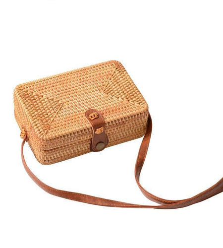 Small Plain Flap Round Straw Rattan Bag-women-wanahavit-Flap-wanahavit