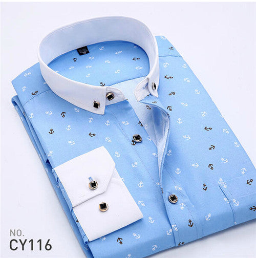 Floral Solid Dobby Long Sleeve Shirt #CY0XX-men-wanahavit-CY116-S-wanahavit