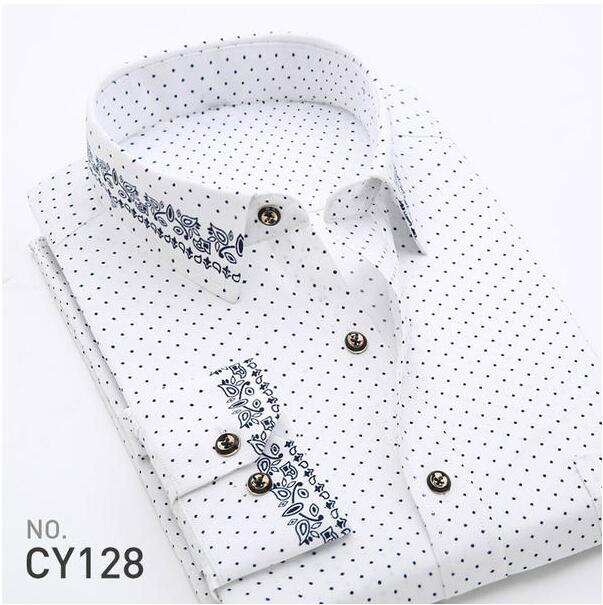 Floral Solid Dobby Long Sleeve Shirt #CY0XX-men-wanahavit-CY128-S-wanahavit