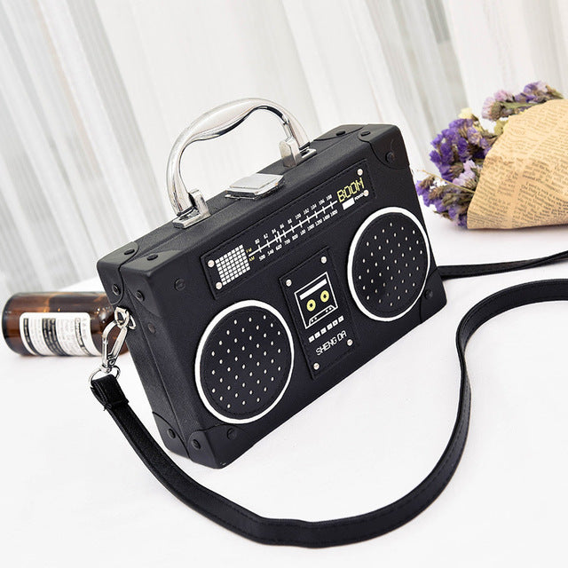 Summer Radio Tape Printed Mini Shoulder Bag-women-wanahavit-black-Mini(Max Length<20cm)-wanahavit