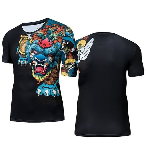 Load image into Gallery viewer, 3D Printed Tattoo Style Colorful Monster Shirt with Sleeve
