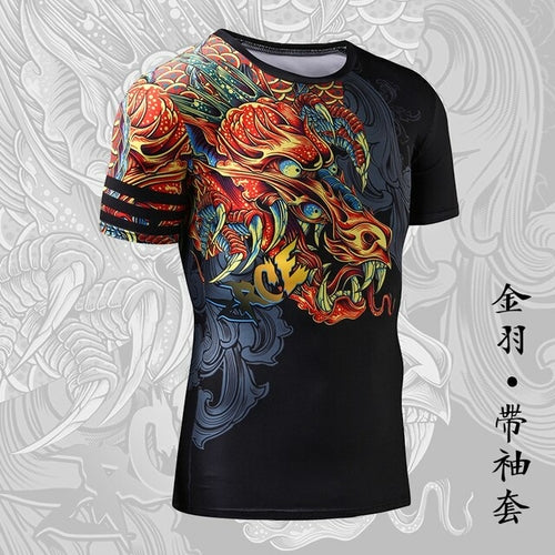 Load image into Gallery viewer, 3D Printed Tattoo Style Colorful Monster Shirt with Sleeve
