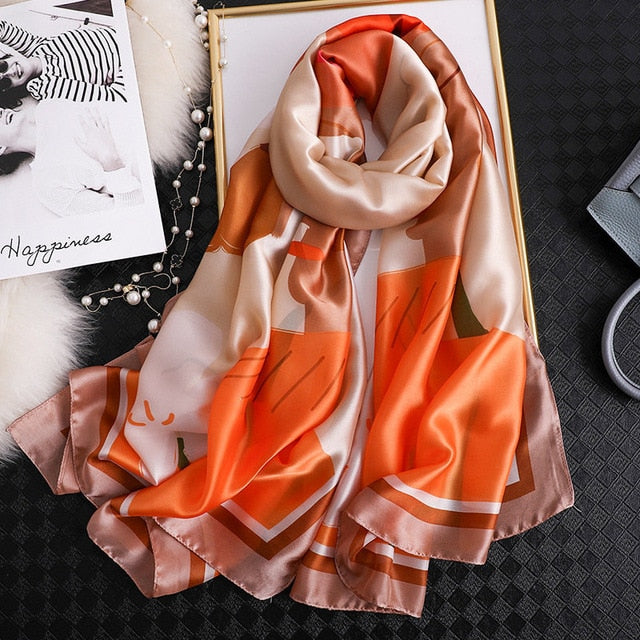 Fashion Silk Scarf Printed Bandana Shawl #LZ242
