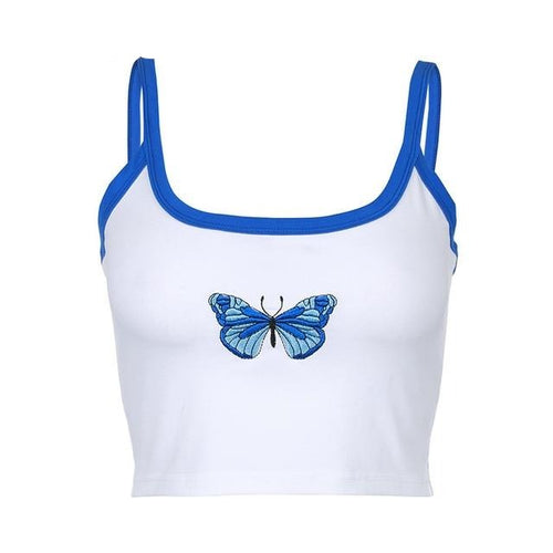 Load image into Gallery viewer, Butterfly Pattern Cute Crop Top Female Streetwear Contrast Color Summer Tops For Women Strapless Sexy Camisole Harajuku
