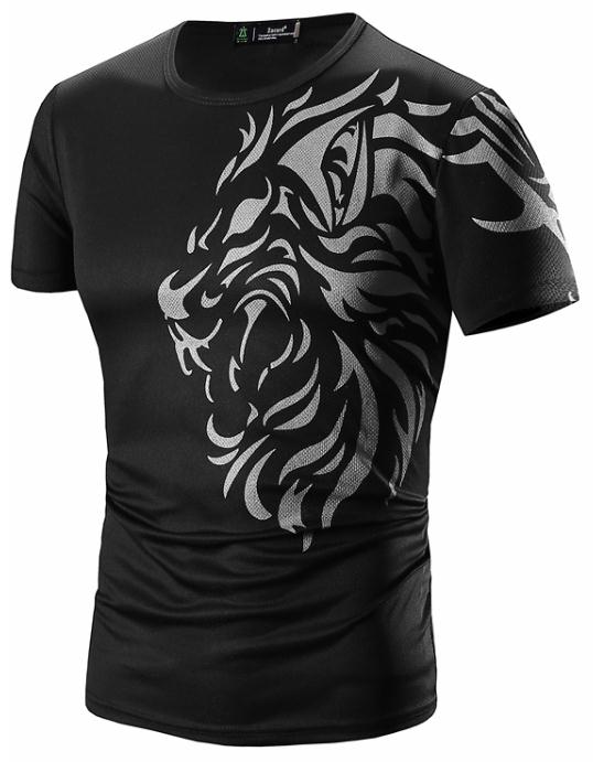 Novelty Dragon Tattoo Printed Slim Fit T Shirt-men fashion & fitness-wanahavit-Black men t shirt-Asian L 50 to 65 kg-wanahavit