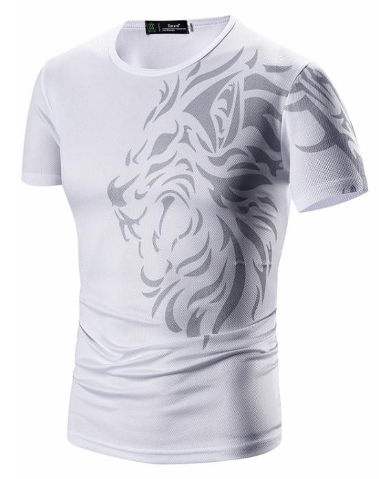 Novelty Dragon Tattoo Printed Slim Fit T Shirt-men fashion & fitness-wanahavit-White men t shirt-Asian M 45 to 55kg-wanahavit