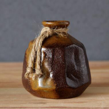 Load image into Gallery viewer, Japanese Ancient Mini Ceramic Flower Vase-home accent-wanahavit-Brown-wanahavit

