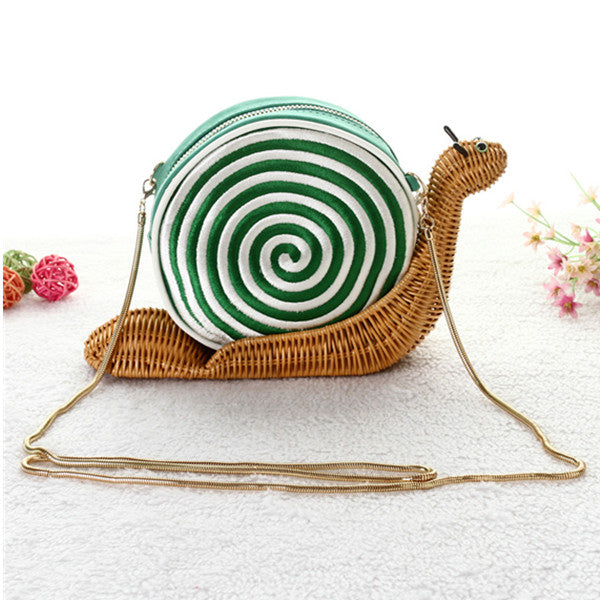 Snail ShapeCasual Clutch Rattan Handbag for women - wanahavit