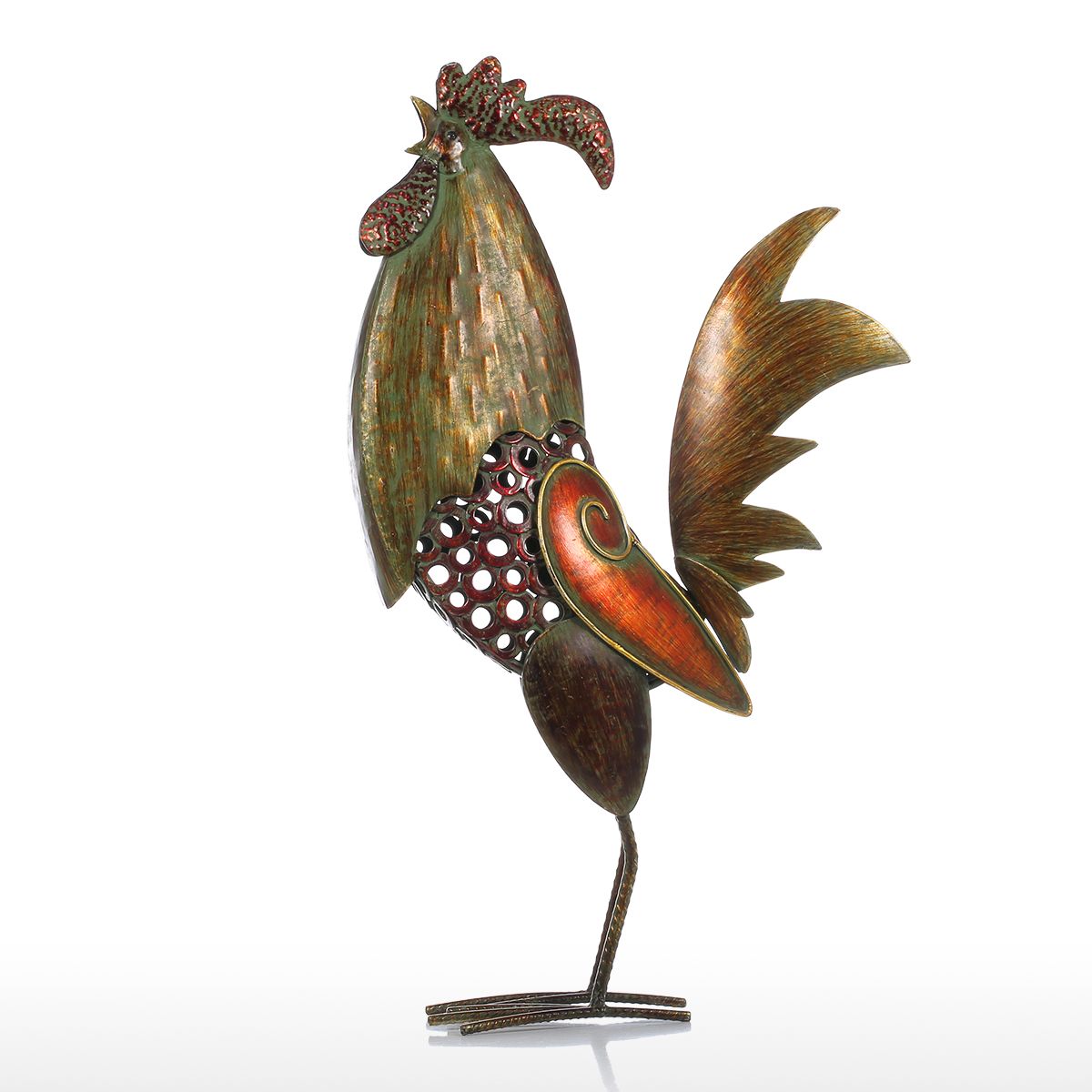 Iron Rooster Figurine-home accent-wanahavit-as picture-wanahavit