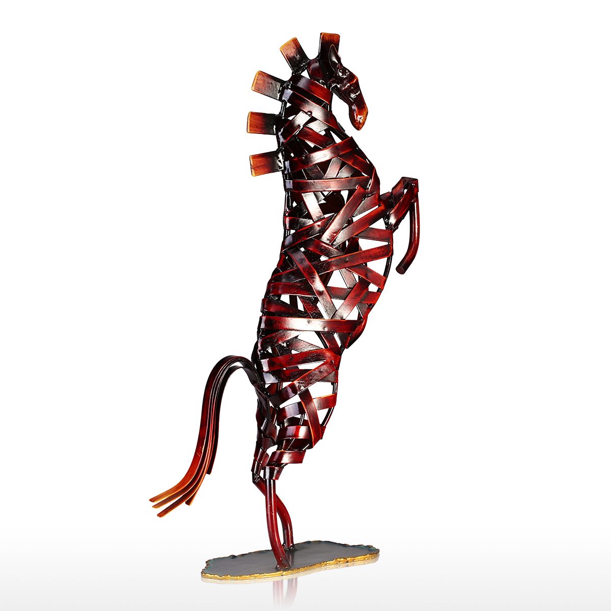 Red Weaving Iron Horse Figurine-home accent-wanahavit-Red-wanahavit