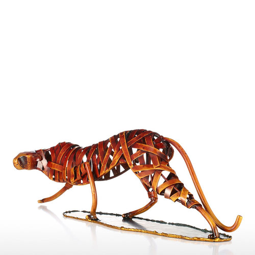 Load image into Gallery viewer, Metal Weaving Leopard Figurine-home accent-wanahavit-Orange-wanahavit
