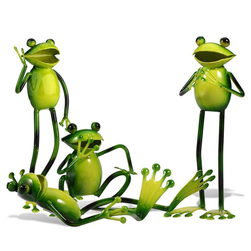 Load image into Gallery viewer, 4 Style Frog Shaped Iron Figurine-home accent-wanahavit-One set-wanahavit
