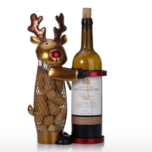 Load image into Gallery viewer, Netted Christmas Elk Bottle Holder-home accent-wanahavit-wanahavit
