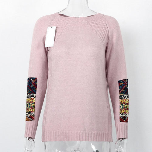 Load image into Gallery viewer, Tribal Mandala Printed Knitted Long Sleeve Sweater-women-wanahavit-Pink-One Size-wanahavit
