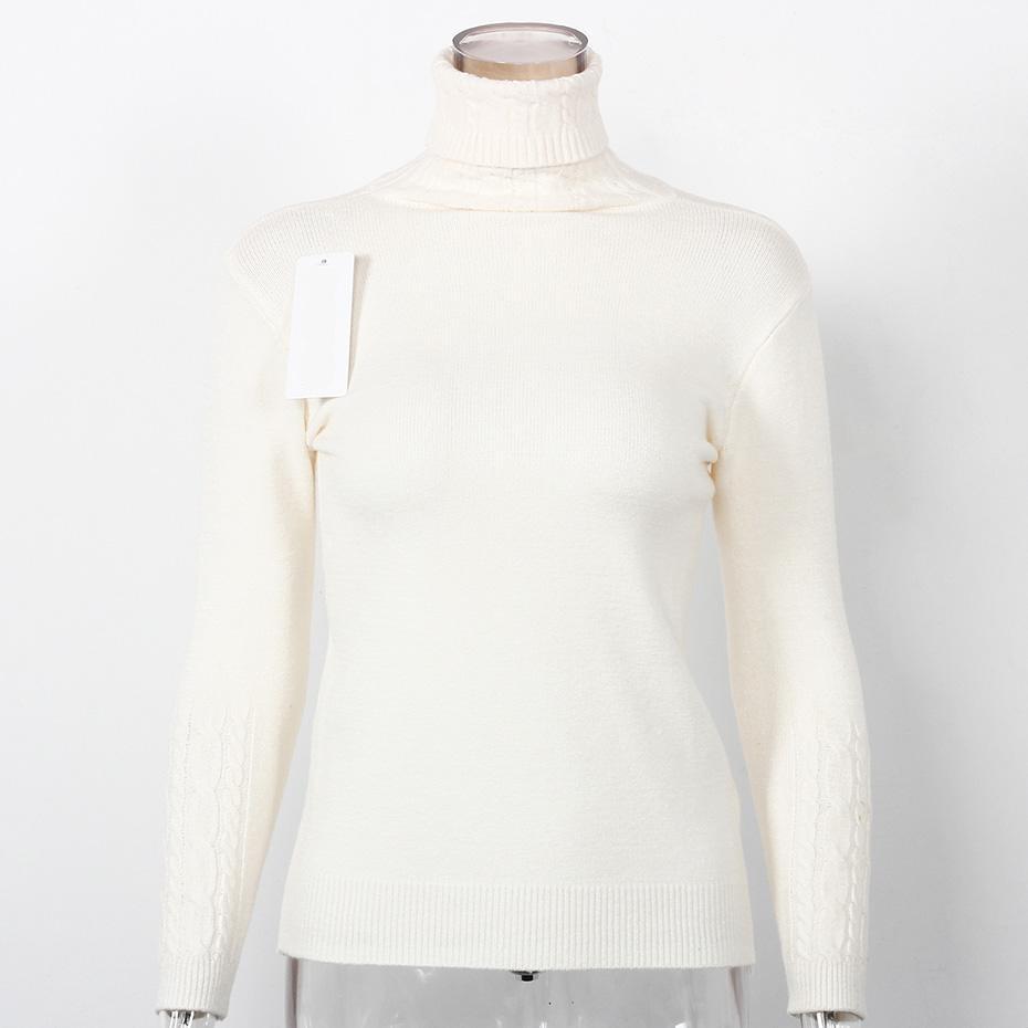 Turtleneck Knitted Slim Long Sleeve Sweater-women-wanahavit-White-One Size-wanahavit