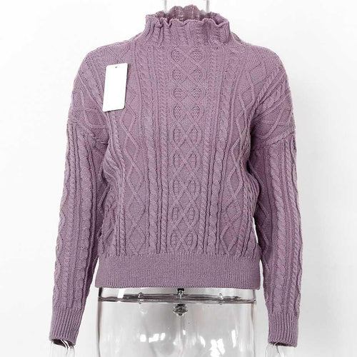 Load image into Gallery viewer, Turtleneck Thick Long Sleeve Casual Sweater-women-wanahavit-Purple-One Size-wanahavit
