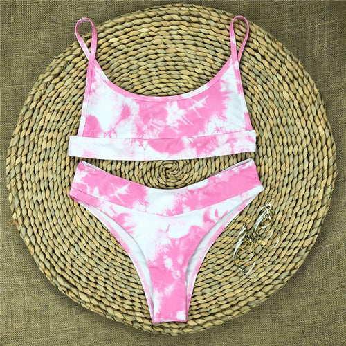 Load image into Gallery viewer, Sexy Tie Dye Bikini Women Swimwear Female Swimsuit Two-pieces Bikini set Padded Bather Bathing Suit Swim Wear V1913

