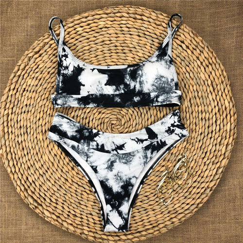 Load image into Gallery viewer, Sexy Tie Dye Bikini Women Swimwear Female Swimsuit Two-pieces Bikini set Padded Bather Bathing Suit Swim Wear V1913
