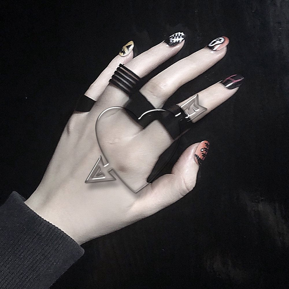 Unisex Gothic Punk Rock Knuckle Ring Set-unisex-wanahavit-Black-wanahavit