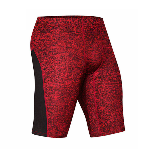 2 Color Stripe and Accent Compression Shorts-men fitness-wanahavit-1505 red shorts-M-wanahavit
