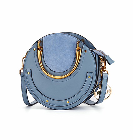 Load image into Gallery viewer, Luxurious Genuine Leather Circular Handbag-women-wanahavit-Blue-wanahavit
