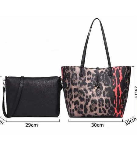 Leopard Printed Large Casual Tote Bag + Handbag-women-wanahavit-as picture-(20cm<Max Length<30cm)-wanahavit