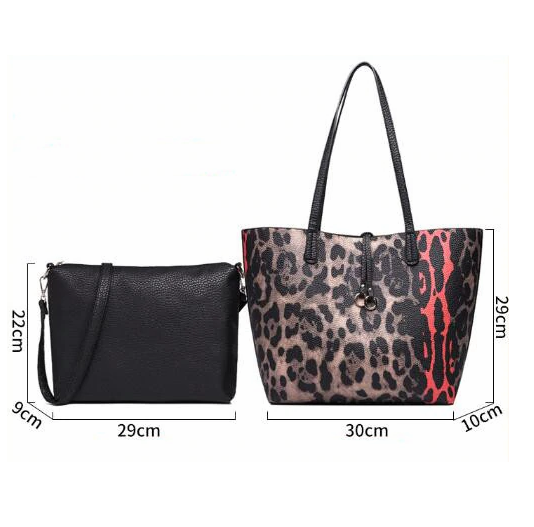 Leopard Printed Large Casual Tote Bag + Handbag-women-wanahavit-as picture-(20cm<Max Length<30cm)-wanahavit