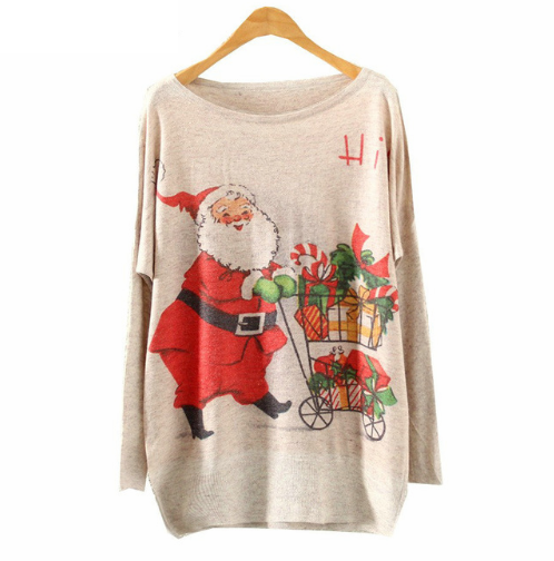 Printed Knitted Winter Long Sleeve Series 2-women-wanahavit-Santa Cart-One Size-wanahavit