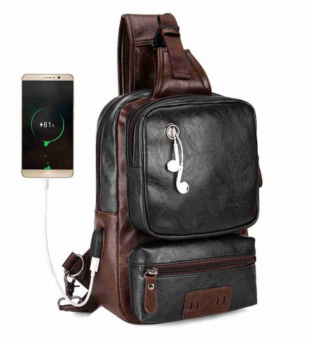 Vintage Patchwork Casual Shoulder Bag-men-wanahavit-Black-wanahavit