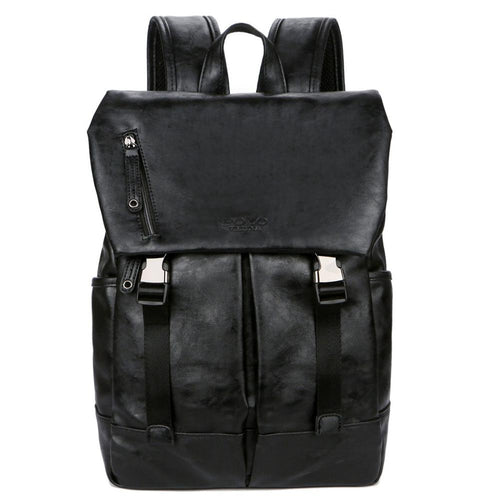 Load image into Gallery viewer, Large Capacity Double Snapper Leather Backpack-men-wanahavit-black-wanahavit
