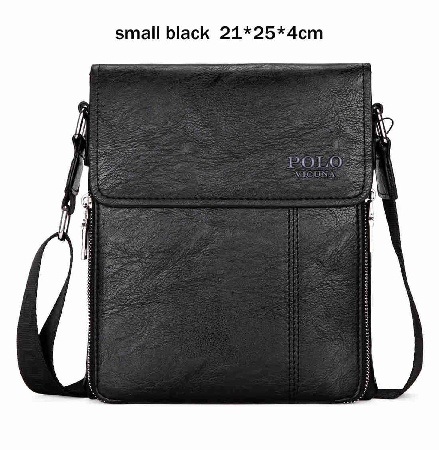 Simple Business PU Leather Shoulder Bag-men-wanahavit-Small Black-wanahavit