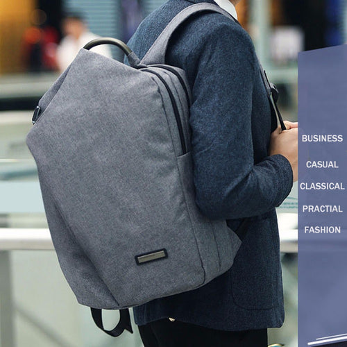 Load image into Gallery viewer, Canvas Double Partitioned Backpack-men-wanahavit-Gray-30cm by 45cm by 12cm-wanahavit
