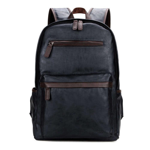 Load image into Gallery viewer, Trendy Silt Pocket Leather Laptop Backpack-men-wanahavit-Blue-wanahavit
