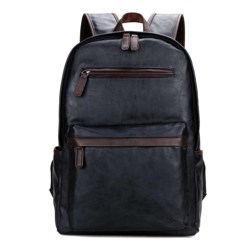 Trendy Silt Pocket Leather Laptop Backpack-men-wanahavit-Blue-wanahavit