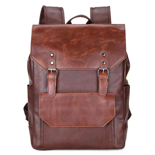 Load image into Gallery viewer, Casual Double Belt Leather Backpack-men-wanahavit-Brown-wanahavit
