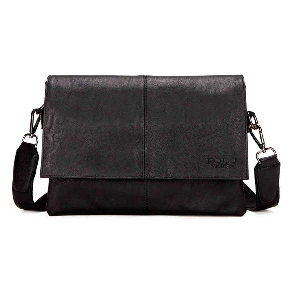 Casual Black Envelope Leather Shoulder Bag-men-wanahavit-Black-wanahavit