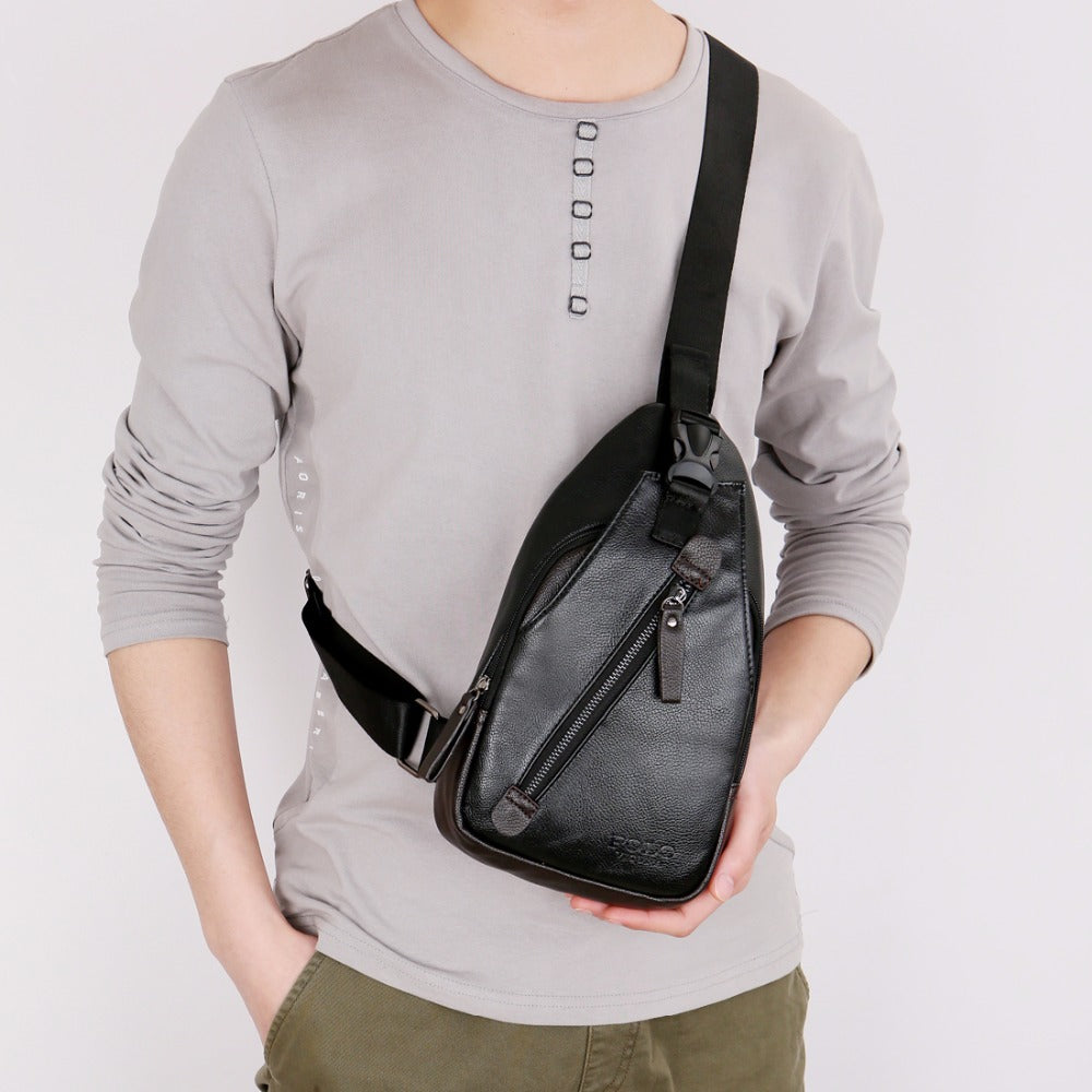 Elegant PU Leather Snapper Shoulder Bag-men-wanahavit-black-wanahavit