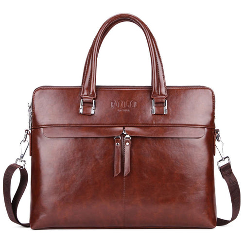 Load image into Gallery viewer, Double Partition Businessmen Leather Briefcase-men-wanahavit-Brown-wanahavit
