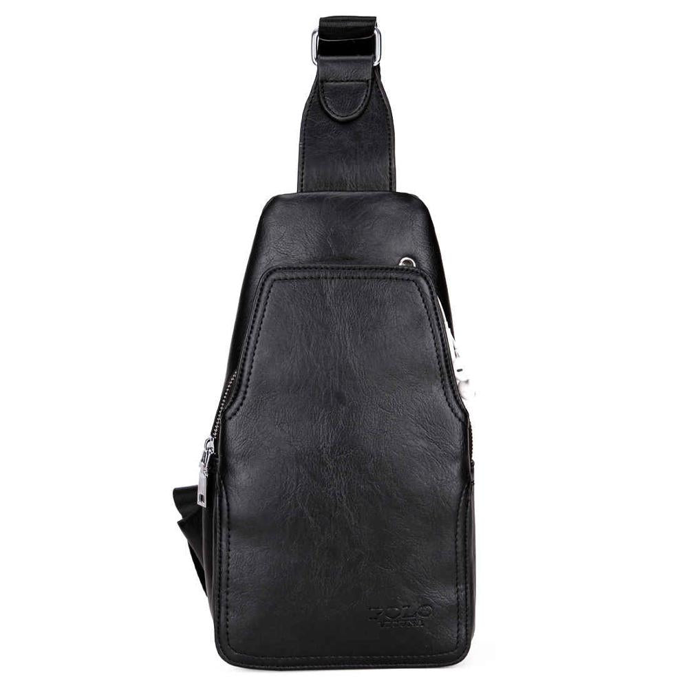 Luxurious PU Shoulder Bag with Headphone Outlet-men-wanahavit-Black-wanahavit