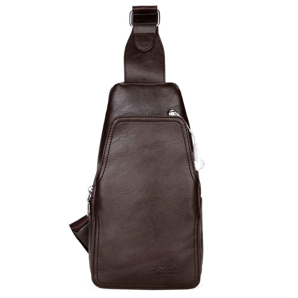Luxurious PU Shoulder Bag with Headphone Outlet-men-wanahavit-Brown-wanahavit