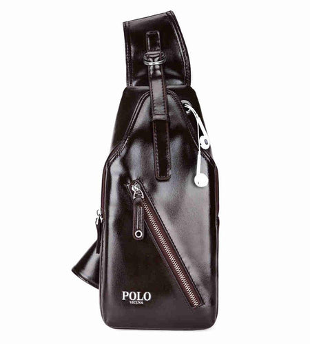 Elegant PU Leather Shoulder Bag with Headphone Outlet-men-wanahavit-Brown-wanahavit