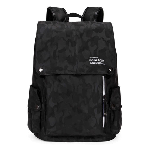 Load image into Gallery viewer, Camouflage Pattern Leather Drawstring Backpack-men-wanahavit-black without USB-wanahavit
