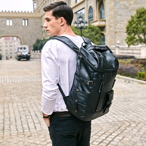High Capacity Multi Pocket Leather Backpack for - wanahavit
