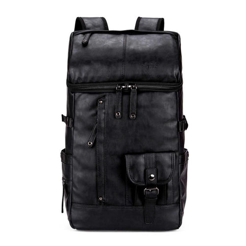 Load image into Gallery viewer, High Capacity Multi Pocket Leather Backpack-wanahavit-Black-wanahavit
