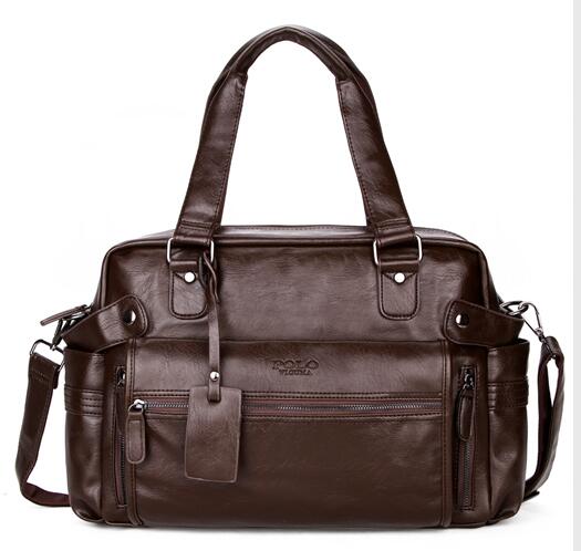 Large Capacity Leather Travel Bag with Front Pocket-men-wanahavit-brown-wanahavit