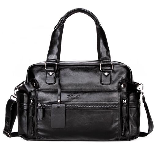 Large Capacity Leather Travel Bag with Front Pocket-men-wanahavit-balck-wanahavit