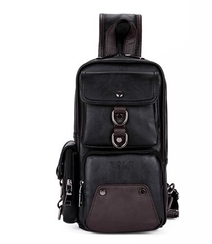 Load image into Gallery viewer, Multi Pocket Patchwork Vintage Leather Shoulder Bag-men-wanahavit-black-wanahavit
