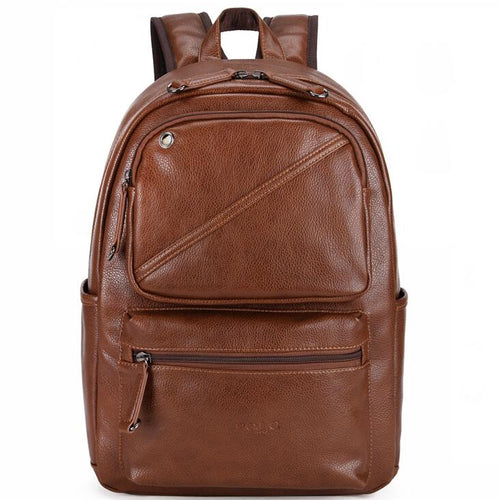 Load image into Gallery viewer, Leather Air Cushioned Backpack with Headphone Outlet-men-wanahavit-brown-wanahavit
